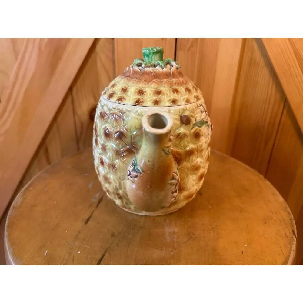 Vintage Japanese 7 Piece Tea Set Porcelain Pineapple Floral Design Read (5007)